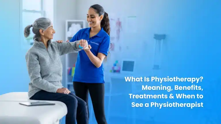 Physiotherapist guiding a patient through therapeutic exercises for improved movement and physical function.