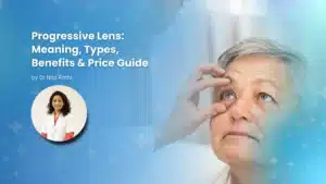 Progressive lens glasses for clear vision at near, intermediate, and far distances